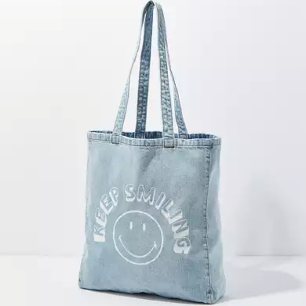 American Eagle Outfitters Smiley Denim Tote Bag